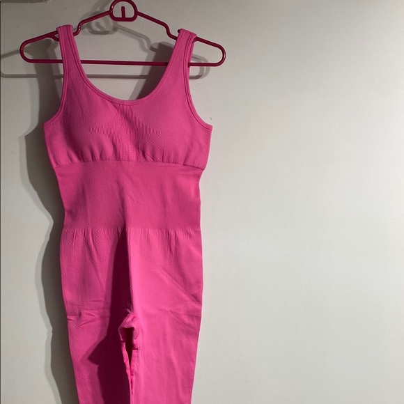 WOMEN WORKOUT SEAMLESS JUMPSUIT RIBBED BODYCON ONE PIECE TANK TOP - Picture 2 of 7